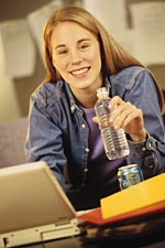 Picture of a girl sitting at a computer